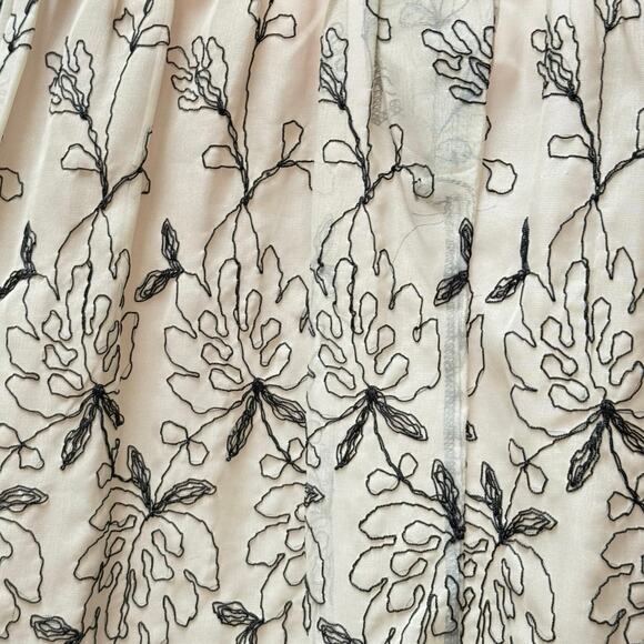 Vintage 1950s Sheer Cupcake Chiffon Embroidered Party Dress Pink & Black XS - Picture 9 of 16